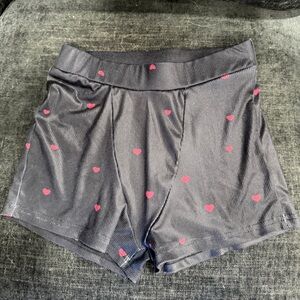 SHEIN Gray Shorts with Pink Hearts
